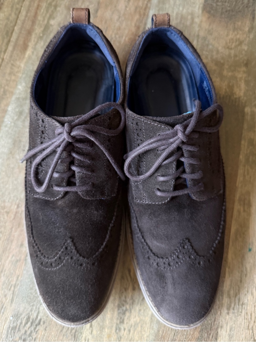 Cole Haan GrandEvølution Wingtip Oxfords Brown suede- Size 9